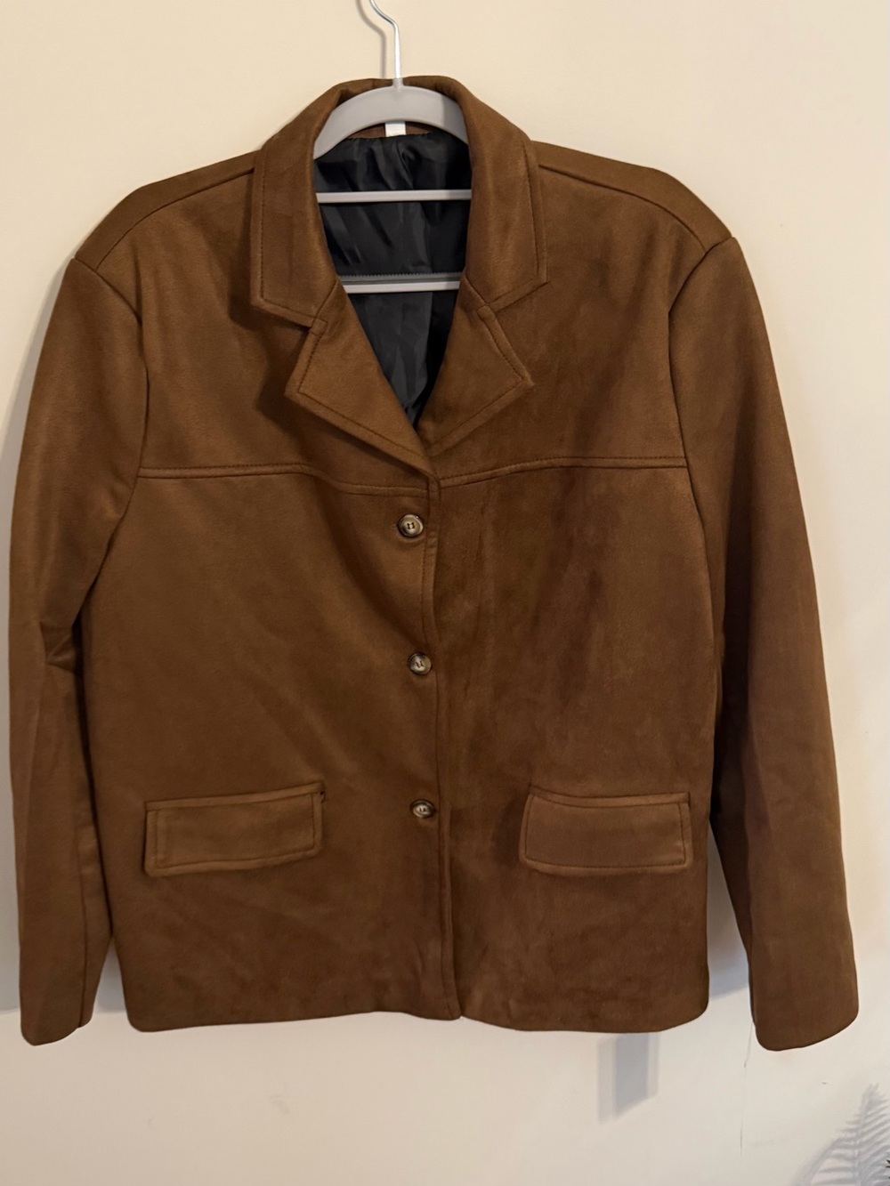 Brown Suede Women's Jacket - Classic Button Front